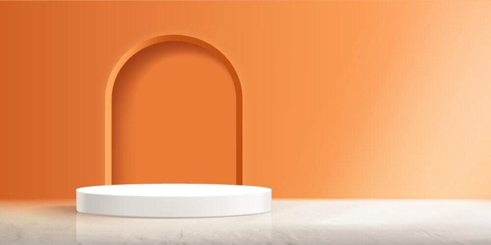 3d-abstract-orange-arch-podium-for-product-display-vector-54503018-1